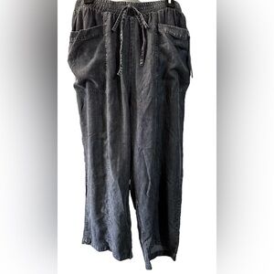 NEW JANE AND DELANCEY wide leg crop pull on elastic waist Drawstring Pants  1X